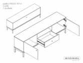 OPTIMAL FROST RTV1 - 180CM TV-BÄNK, OFF WHITE & DĄB ALPEJSKI