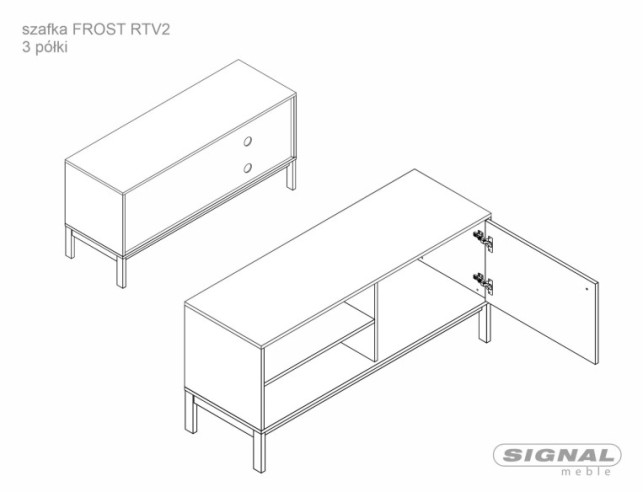 OPTIMAL FROST RTV2 - 120CM TV-BÄNK, OFF WHITE/DALBERGSEK