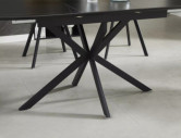 DELTA - 140CM UTDAGSBART MATBORD, SVART KERAMIK & METALL
