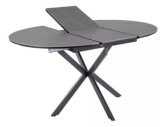 DELTA - 100CM RUNT KERAMISKT MATBORD, GRÅ MATT/CARBN SVART, UTDRAGSBART