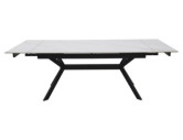 TEMPEST - 160CM MATBORD, VIT KERAMIK & SVART METALL, UTFÄLLBART