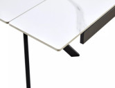 TEMPEST - 160CM MATBORD, VIT KERAMIK & SVART METALL, UTFÄLLBART