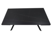 TEMPEST - 180CM MATBORD, SVART KERAMIK, METALLSTATIV