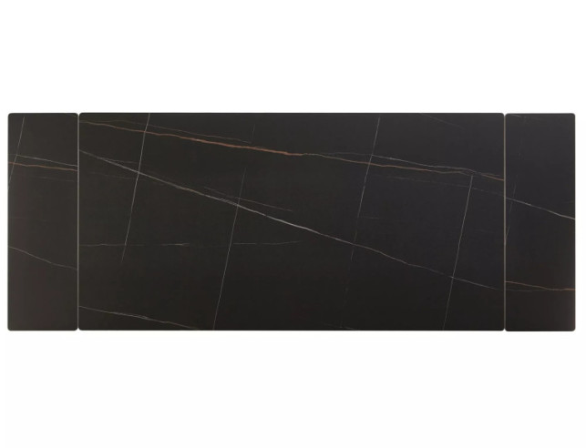 TEMPEST 180 - 180CM MATBORD, SVART KERAMIK, METALLSTATIV