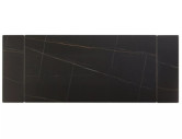 TEMPEST - 180CM MATBORD, SVART KERAMIK, METALLSTATIV