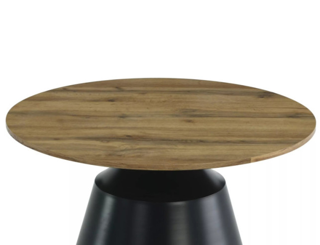 SIERRA - 70CM RUND LÅGBORDSSET, MDF DUBB ARTISAN & SVART METALL