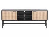OPTIMAL - 150 CM TV-BÄNK, DUBBELFÄRGAD EK OCH SVART METALL