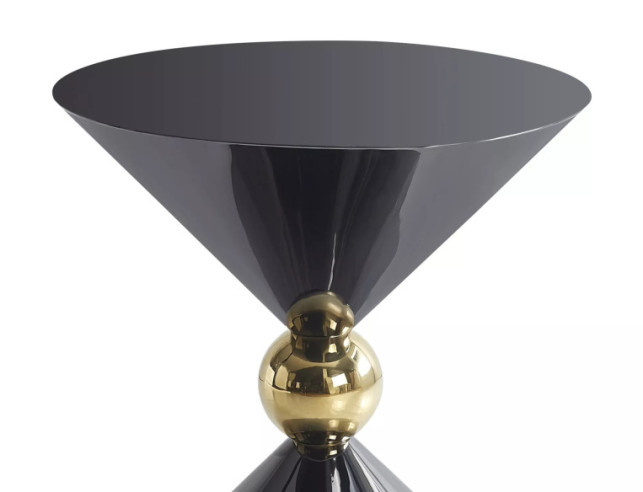 POLSTJÄRNAN - 50CM RUND LÅGA BORD, SVART HÖGBLANK ROSTFRITT STÅL