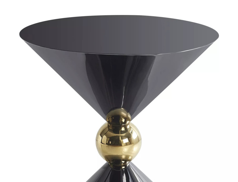 POLSTJÄRNAN - 50CM RUND LÅGA BORD, SVART HÖGBLANK ROSTFRITT STÅL