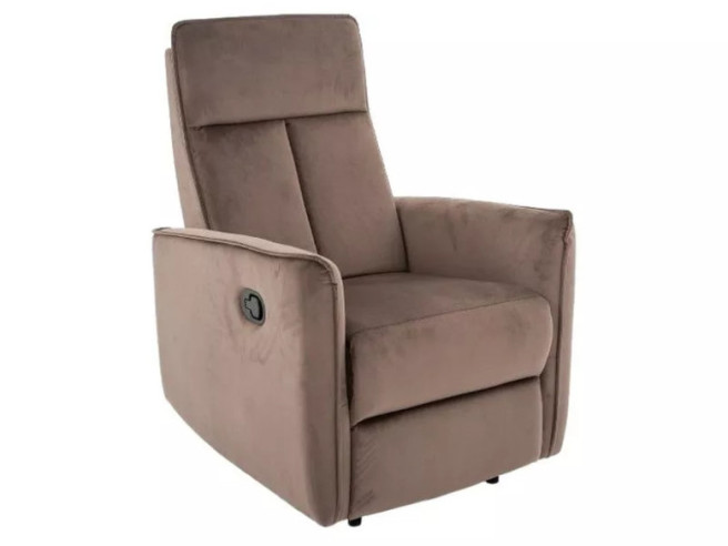 BÅGE - FOTEL ROZKŁADANY WELUROWY, CAPPUCCINO