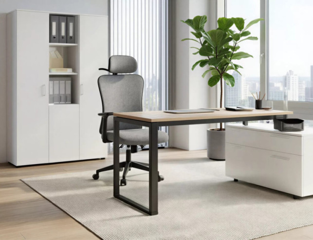 KANJON Q-080M - SZARY FOTEL OBROTOWY, ERGONOMICZNY