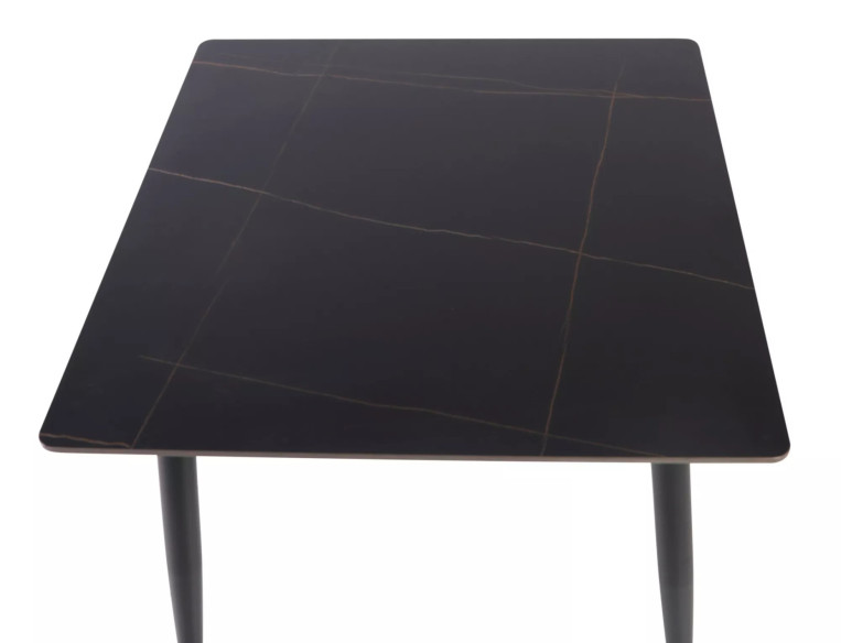 BRIS RION - 160 CM MATBORD, SVART KERAMIK & SVART METALL