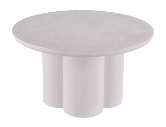 SAVANN - 80CM RUND LÅG BORD, LJUST GRÅ MIKROCEMENT