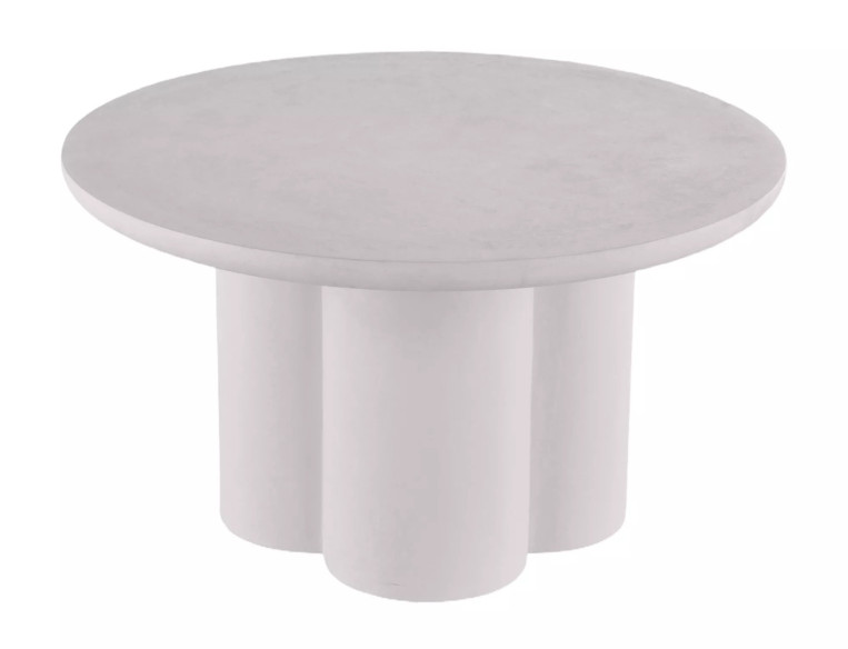 SAVANN - 80CM RUND LÅG BORD, LJUST GRÅ MIKROCEMENT