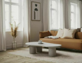 PRIME - 130CM LÅGBORD, MIKROCEMENT, LJUST GRÅ