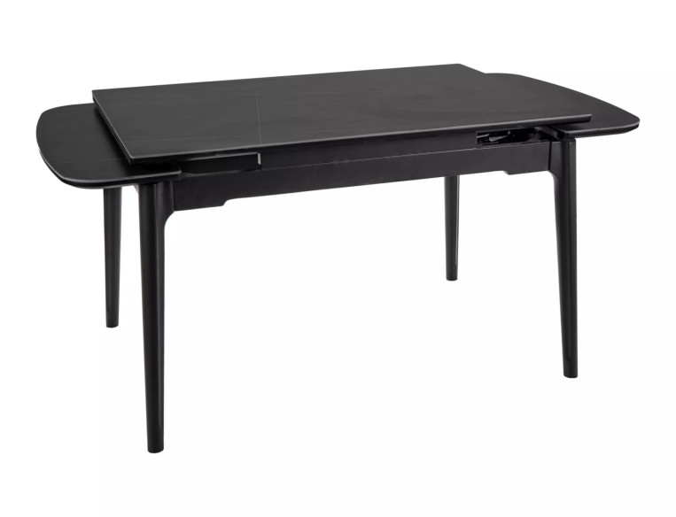 ALTAIR - 120/180CM MATBORD, SVART KERAMIK, SVART TRÄ