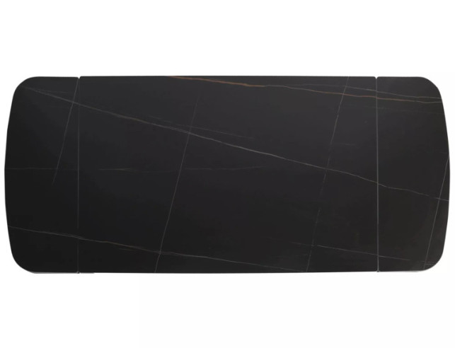 ALTAIR - 120/180CM MATBORD, SVART KERAMIK, SVART TRÄ