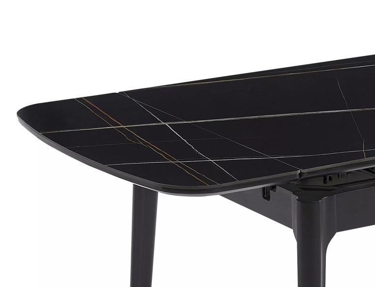 ALTAIR - 120/180CM MATBORD, SVART KERAMIK, SVART TRÄ