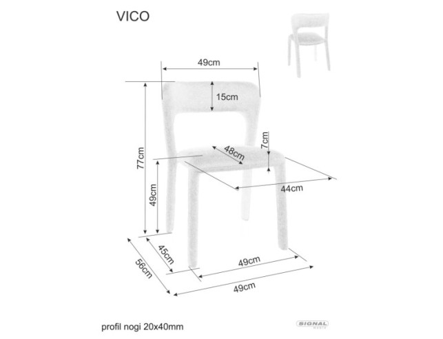 SPETS VICO - OLIVGRÖNT TYGKLÄTT STOL, KOMPAKT DESIGN