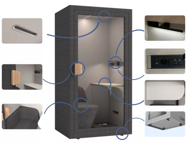 EVEREST - 110 CM AKUSTISK KABIN, 1-PERSON, CLOUD/STORM