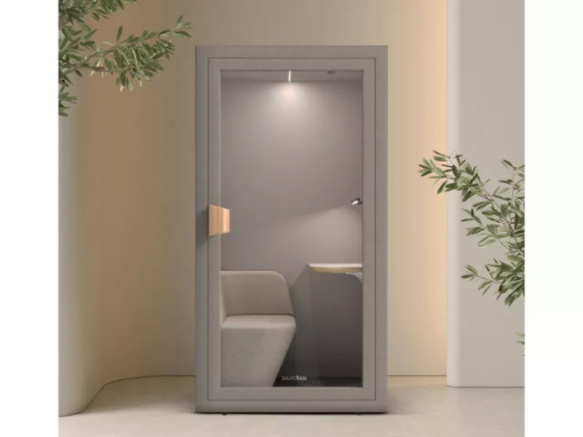 EVEREST - 110x90CM AKUSTISK KABIN, 1- PERSON, ALUMINIUM/GLAS, CLOUD