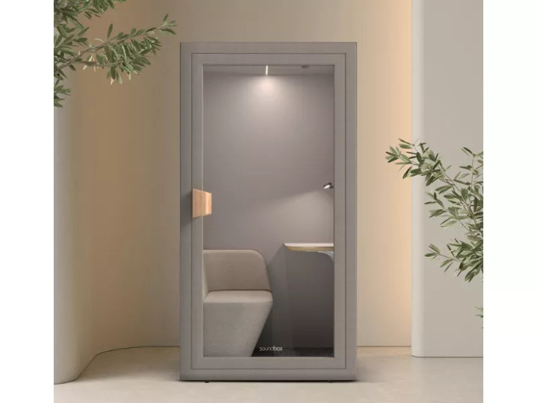 EVEREST - 110x90CM AKUSTISK KABIN, 1- PERSON, ALUMINIUM/GLAS, CLOUD
