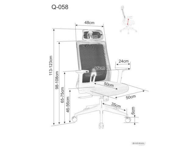 TOPP Q-058 - ergonomisk kontorsstol, svart, mesh & membrantyg