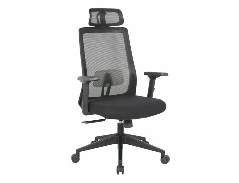 TOPP Q-058 - ergonomisk kontorsstol, svart, mesh & membrantyg