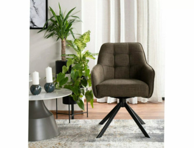 NEBULOSA - 57CM TYGSTOL, OLIVGRÖN BJORN, SVART METALL, 180° AUTO-RETURN