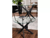 MOLN A - 60CM RUND GLASLÅG, HÄRDAT GLAS & SVART METALL