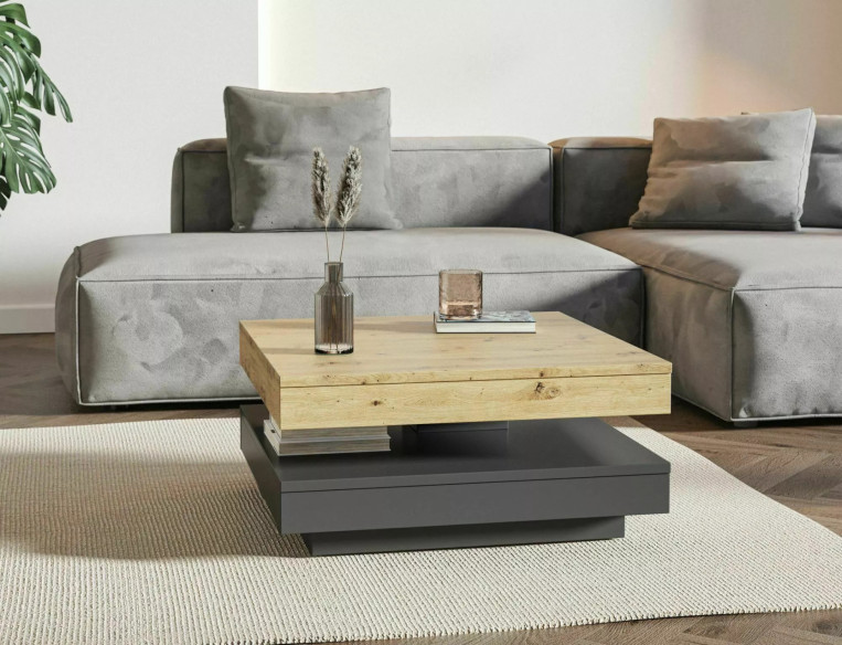 KVASAR - 67CM KVADRATISK LAMINATBORD, DUBBelfÄRG DĄB ARTISAN/ANTRACIT