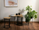 REGN - RUNT SET MED SOFFBORD, DUBBLA BORD I EKARTAD MDF OCH METALL