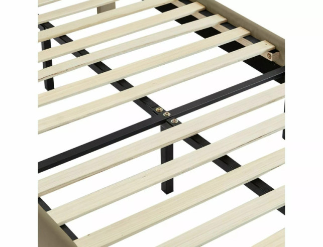 SOLARIS - 140x200 CM SÄNG, BEIGE SAMMET, UTAN FÖRVARING