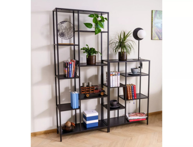 POLSTJÄRNAN COSTA B - 70CM REGAŁ, CZARN METALLSTÄLLNING