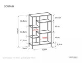 POLSTJÄRNAN COSTA B - 70CM REGAŁ, CZARN METALLSTÄLLNING