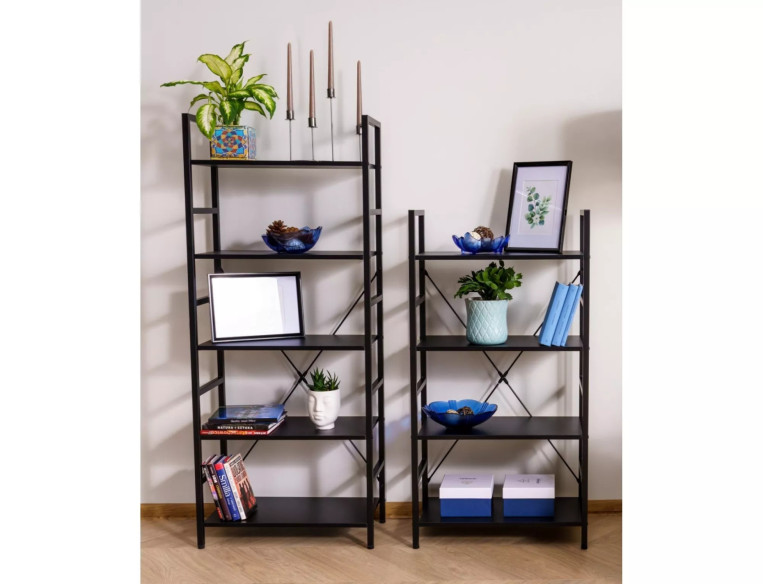 LYRAN R4 - 60CM REGAŁ LOFT, METAL/CZARN LAMINAT