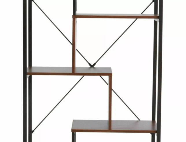 TOPP - 75x35 CM HYLLA, METALLSTÄLLNING, MÖRK VALNÖT