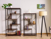 TOPP - 75x35 CM HYLLA, METALLSTÄLLNING, MÖRK VALNÖT