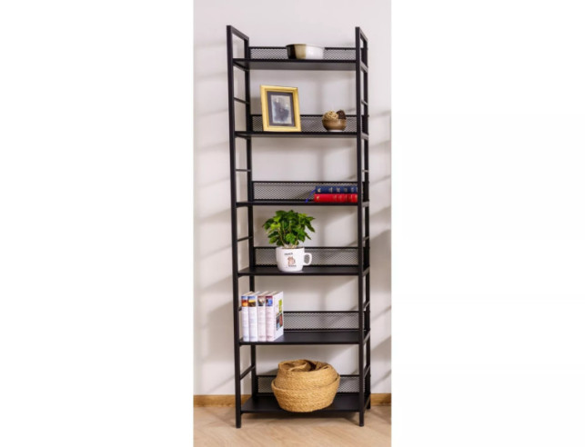 LOGIK R6 - 60 CM REGAŁ, CZARNY METALL & LAMINAT