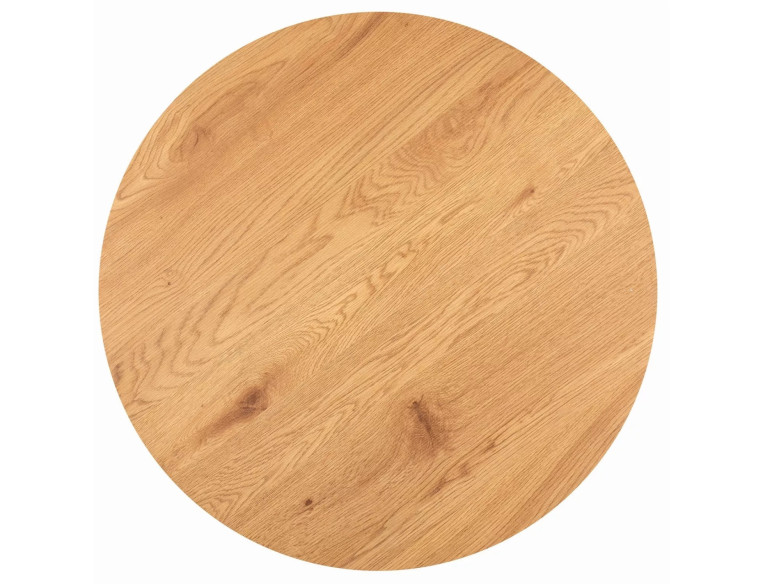 SIERRA - 100CM RUNDT MATBORD, MDF EK & SVART METALL
