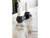 VIRVEL COLUMBUS CERAMIC AMBER BIANCO - 160 CM GLASBORD, VIT KERAMIK, SVART METALL