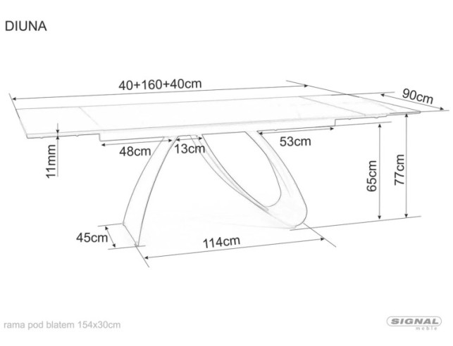 NEBULOSA - 160CM GLASBORD, VIT KERAMIK STATUARIO VENATO, SVART METALL