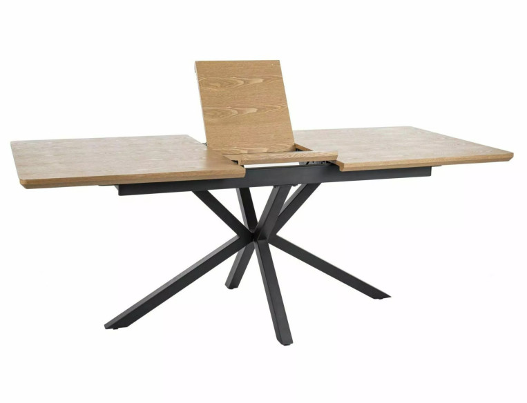 ELIT - 160 CM MATBORD, EK/ SVART METALL, UTDRAGSBART