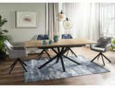 ELIT - 160 CM MATBORD, EK/ SVART METALL, UTDRAGSBART