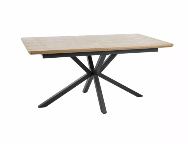 ELIT - 160 CM MATBORD, EK/ SVART METALL, UTDRAGSBART