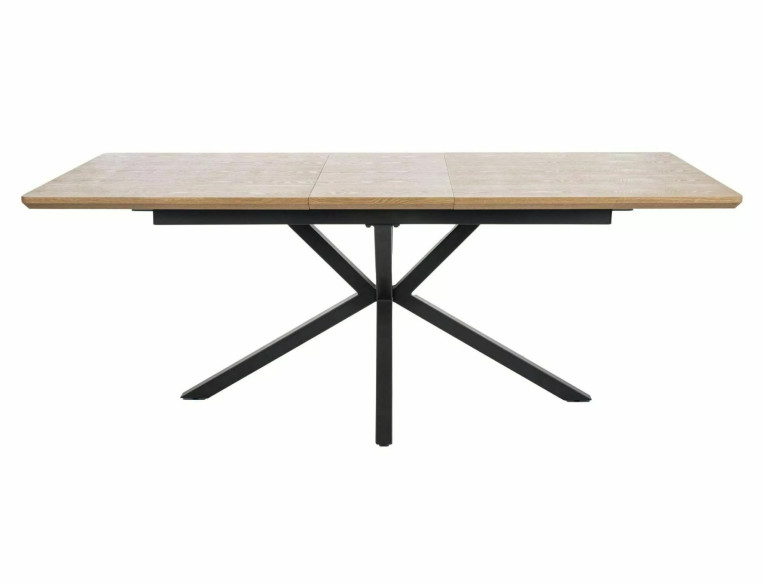 ELIT - 160 CM MATBORD, EK/ SVART METALL, UTDRAGSBART