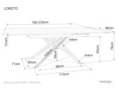 ZENIT - 180CM GLAS/KERAMIK MATBORD, UTDRAgSBART, DUBBLA FÄRGER