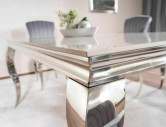 DELTA - 150CM GLASBORD, VIT KERAMIK & KROMAT STÅL