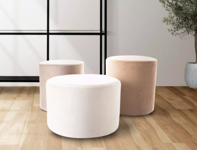 ORION - 33CM PUFF, SAMMET, LJUSBEIGE