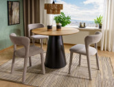 VERTEX - 120CM RUNDT MATBORD, EK MDF OCH SVART STATIV